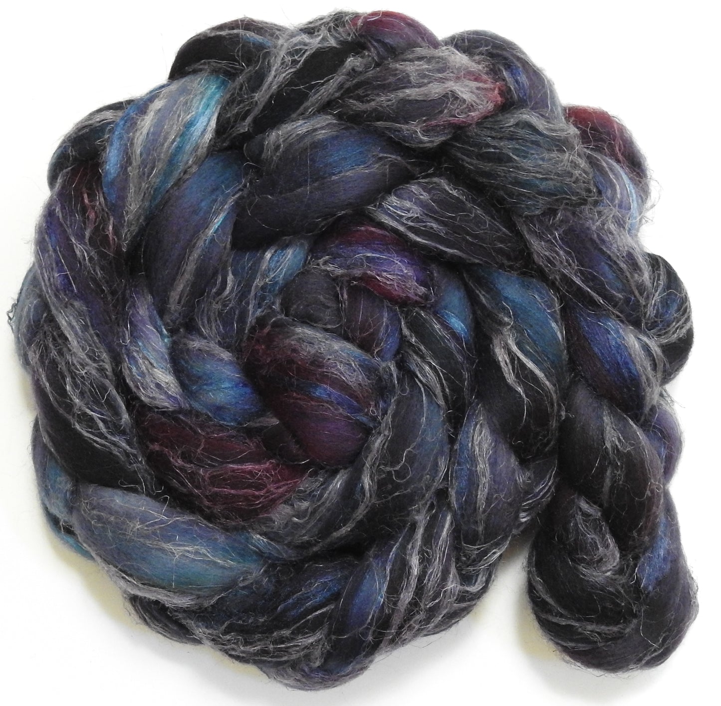 Graphite (5.6 oz) - Merino/ Tussah Silk/ Natural Flax (50/25/25)