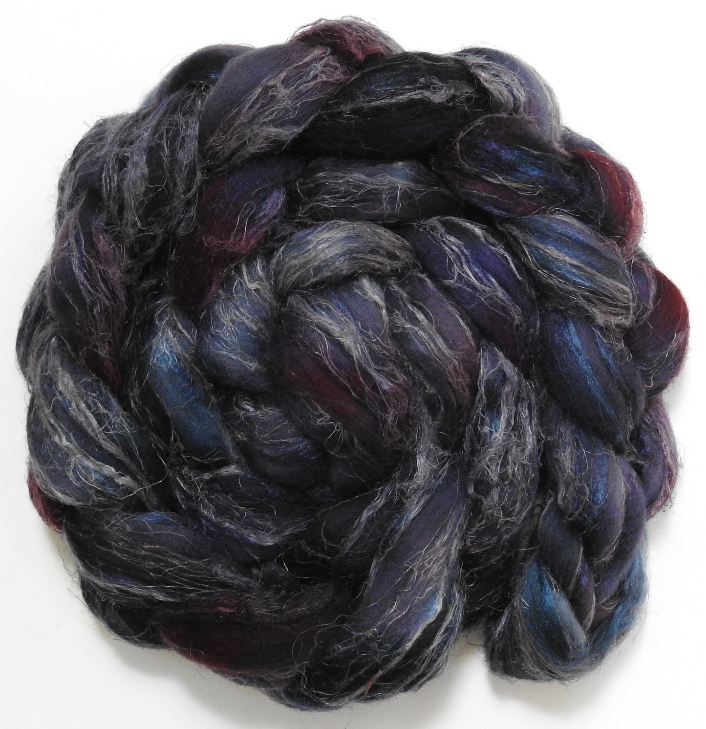 Graphite (5.6 oz) - Merino/ Tussah Silk/ Natural Flax (50/25/25)