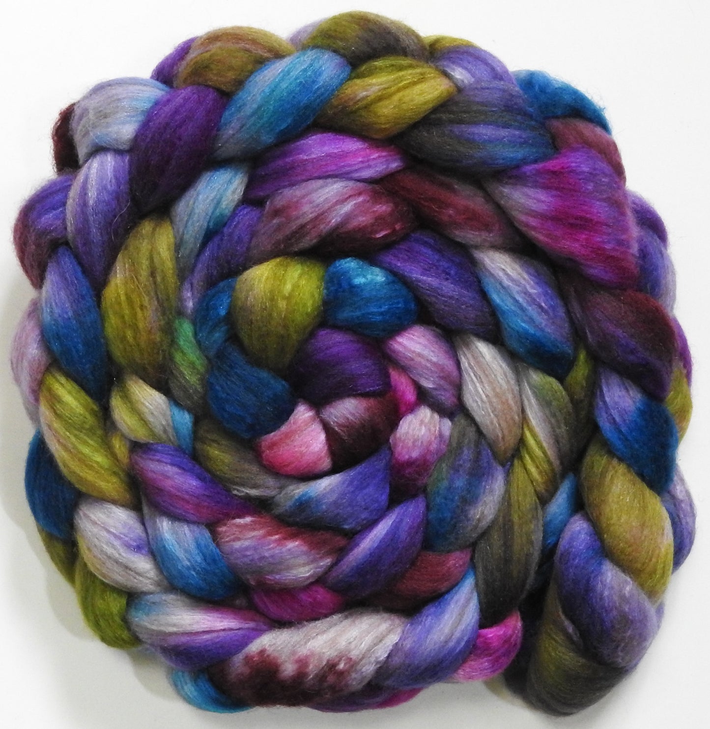 Sea Holly - Batt in a Braid #7 - Polwarth/ Manx / Mulberry silk/ Firestar (30/30/30/10)
