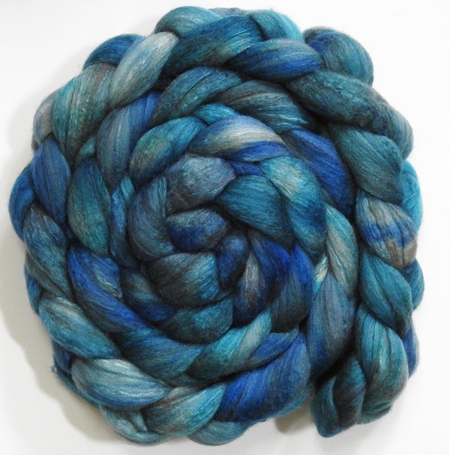 Stellar (5.7 oz) - Batt in a Braid #7 - Polwarth/ Manx / Mulberry silk/ Firestar (30/30/30/10)
