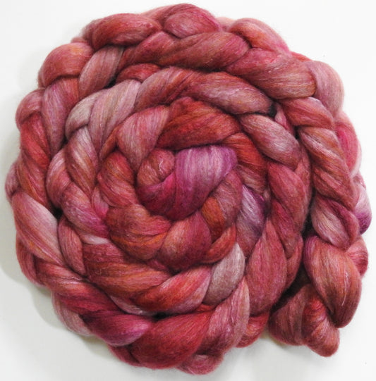 Rouge (5.7 oz) - Batt in a Braid #7 - Polwarth/ Manx / Mulberry silk/ Firestar (30/30/30/10)