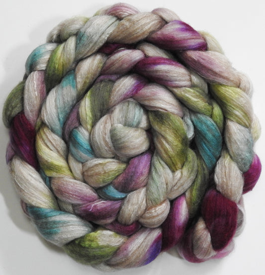 Lady Slipper (5.7 oz) - Batt in a Braid #7 - Polwarth/ Manx / Mulberry silk/ Firestar (30/30/30/10)
