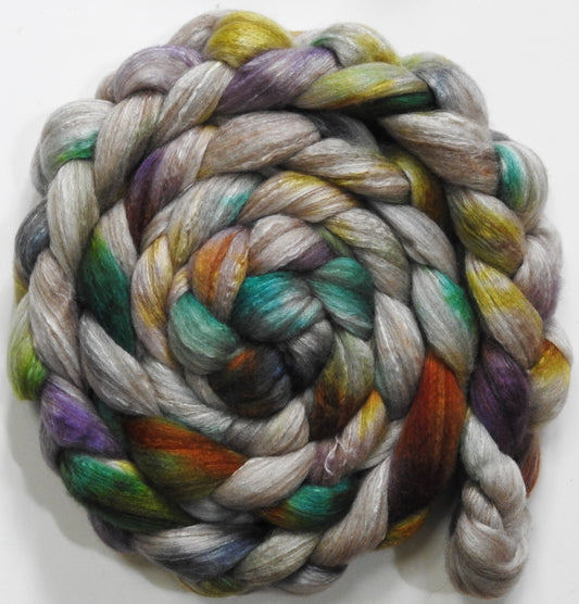 Petrichor (5.6 oz) - Batt in a Braid #7 - Polwarth/ Manx / Mulberry silk/ Firestar (30/30/30/10)