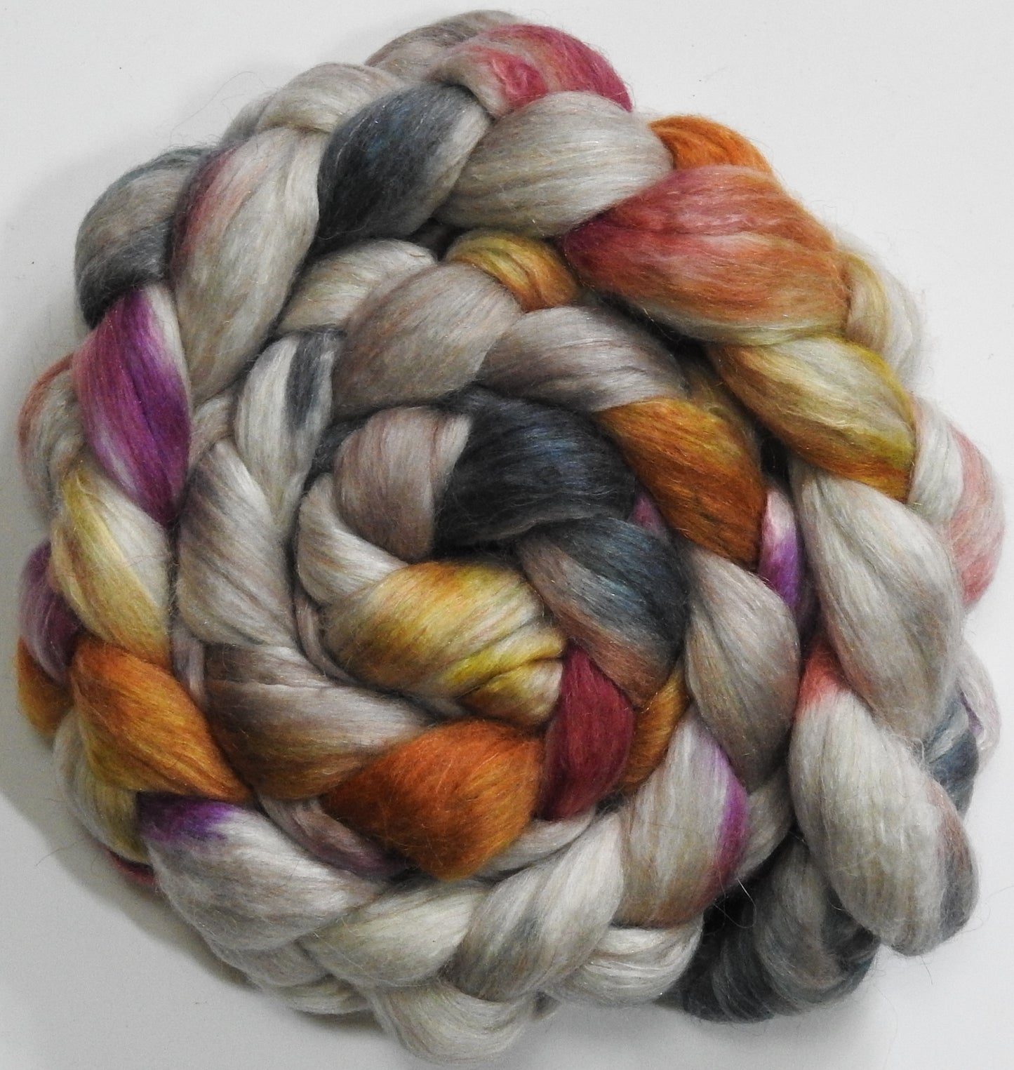 Sand Castles - Batt in a Braid #31 - Polwarth/ Mulberry Silk / Baby Alpaca / Rainbow Firestar/ Tencel( 40/25/15/10/10)