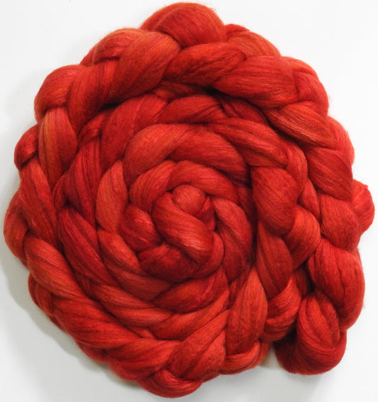 Tomato (5.7 oz) - Batt in a Braid #7 - Polwarth/ Manx / Mulberry silk/ Firestar (30/30/30/10)