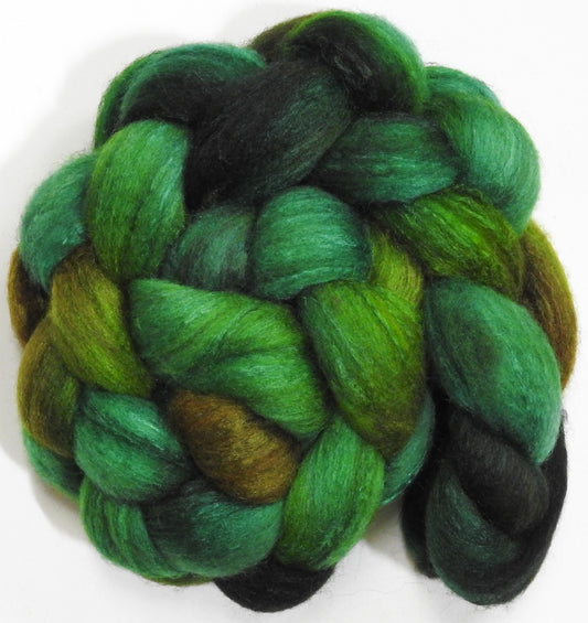 (3.7 oz) - Batt in a Braid #27 - Lt. Grey Shetland/ Falkland Merino / tussah silk (50/25/25)