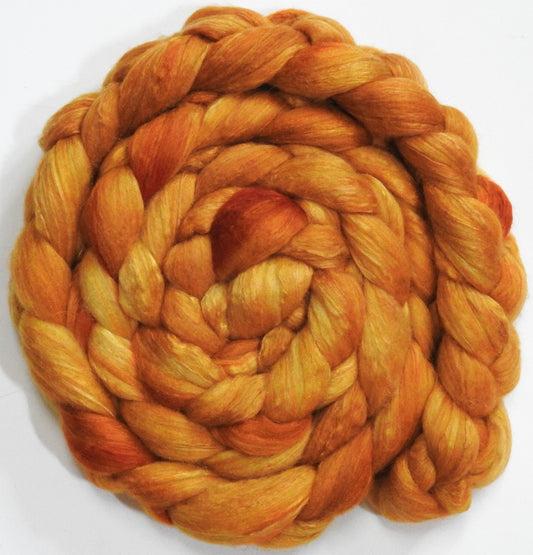 Golden Hour (5.7 oz) - Batt in a Braid #5 - Merino/ Camel/ silk/ faux cashmere/ firestar (25/25/25/13/12)