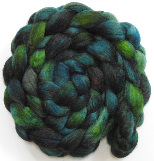 Kale (5.7 oz) -Batt in a Braid #10- Merino/ Silk/Kid Mohair /Corriedale(25/25/25/25)