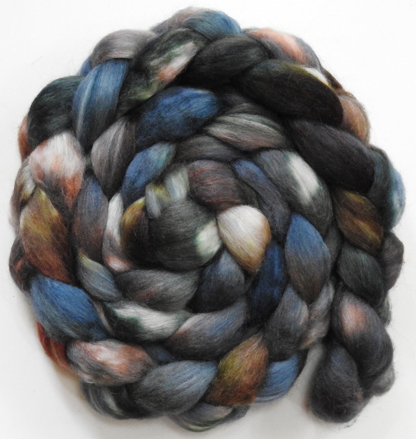 Glenstorm (5.7 oz) -Batt in a Braid #10- Merino/ Silk/Kid Mohair /Corriedale(25/25/25/25) (Copy)