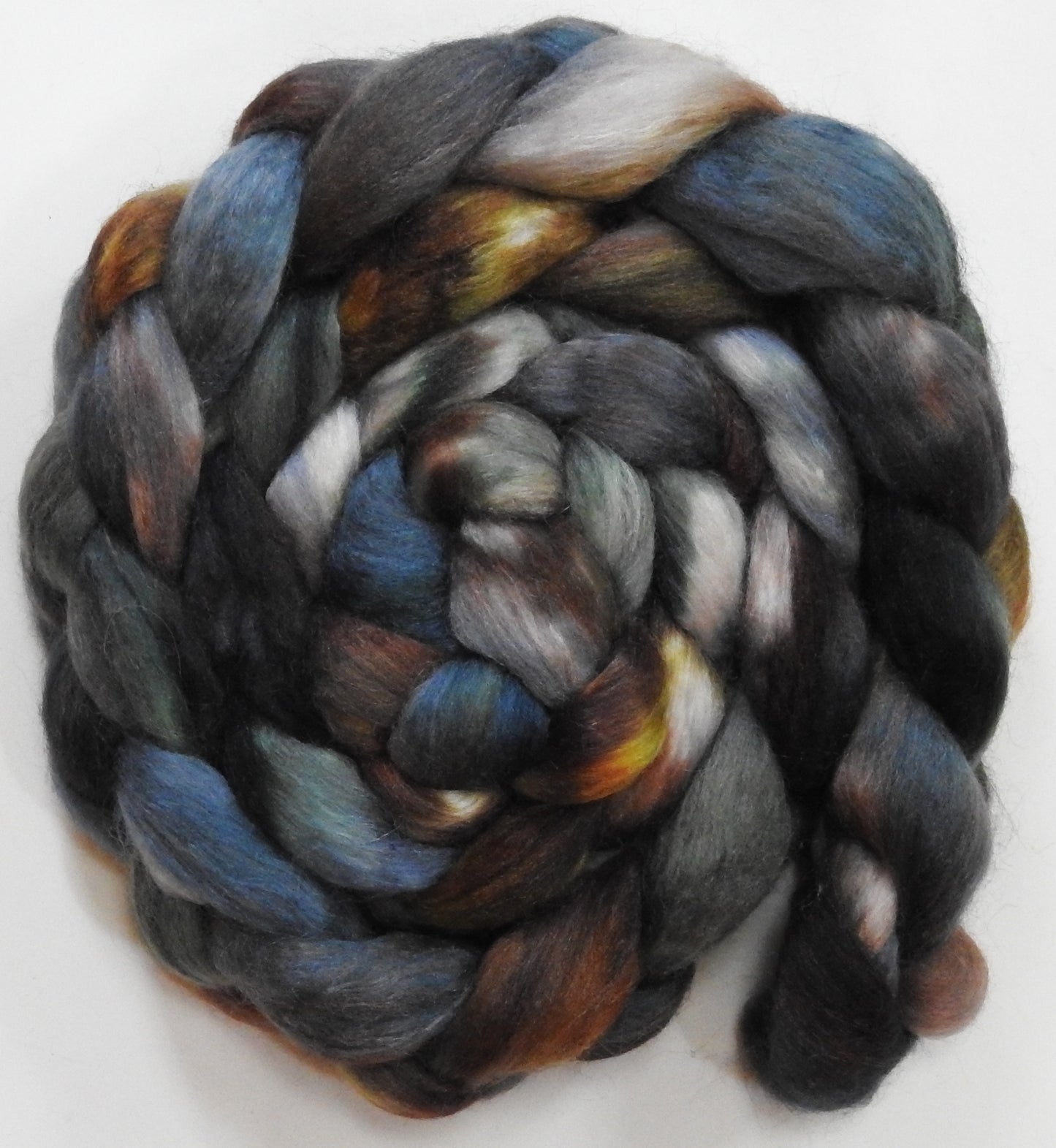Glenstorm (5.7 oz) -Batt in a Braid #10- Merino/ Silk/Kid Mohair /Corriedale(25/25/25/25) (Copy)