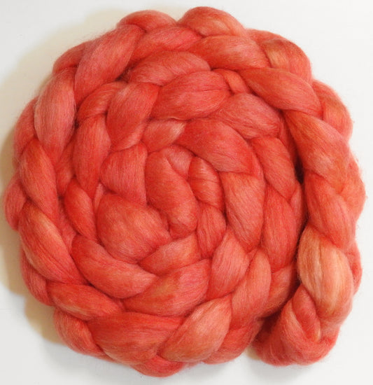Flamingo -Batt in a Braid #10- Superfine Merino/ Silk/Kid Mohair /Corriedale(25/25/25/25)