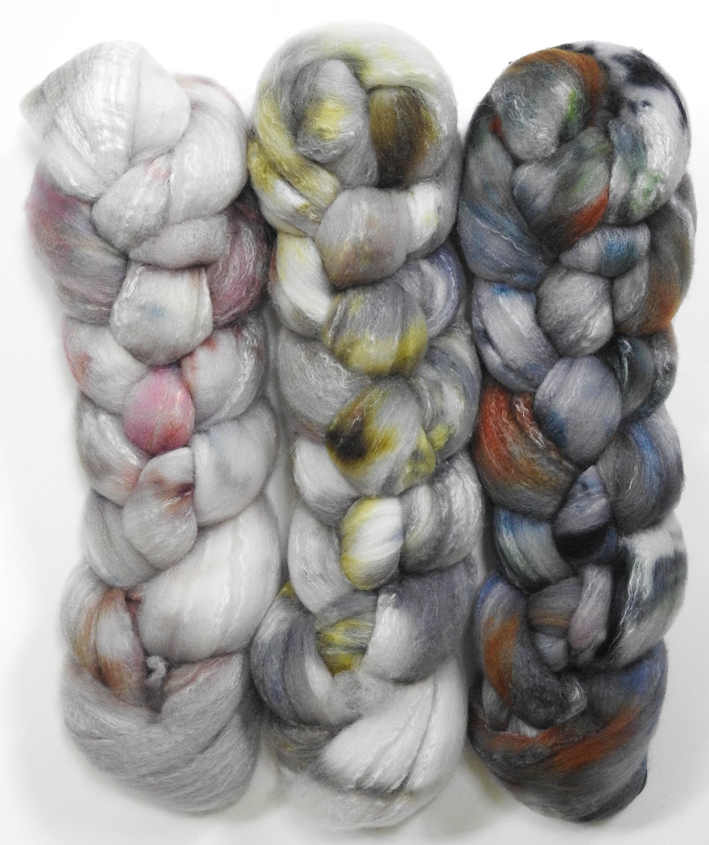 Ashes - Gradient Braid Set -(5.5 oz).-Targhee/bamboo/silk ( 80/10/10)