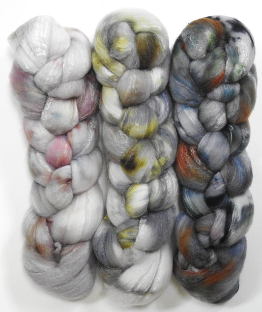 Ashes - Gradient Braid Set -(5.5 oz).-Targhee/bamboo/silk ( 80/10/10)