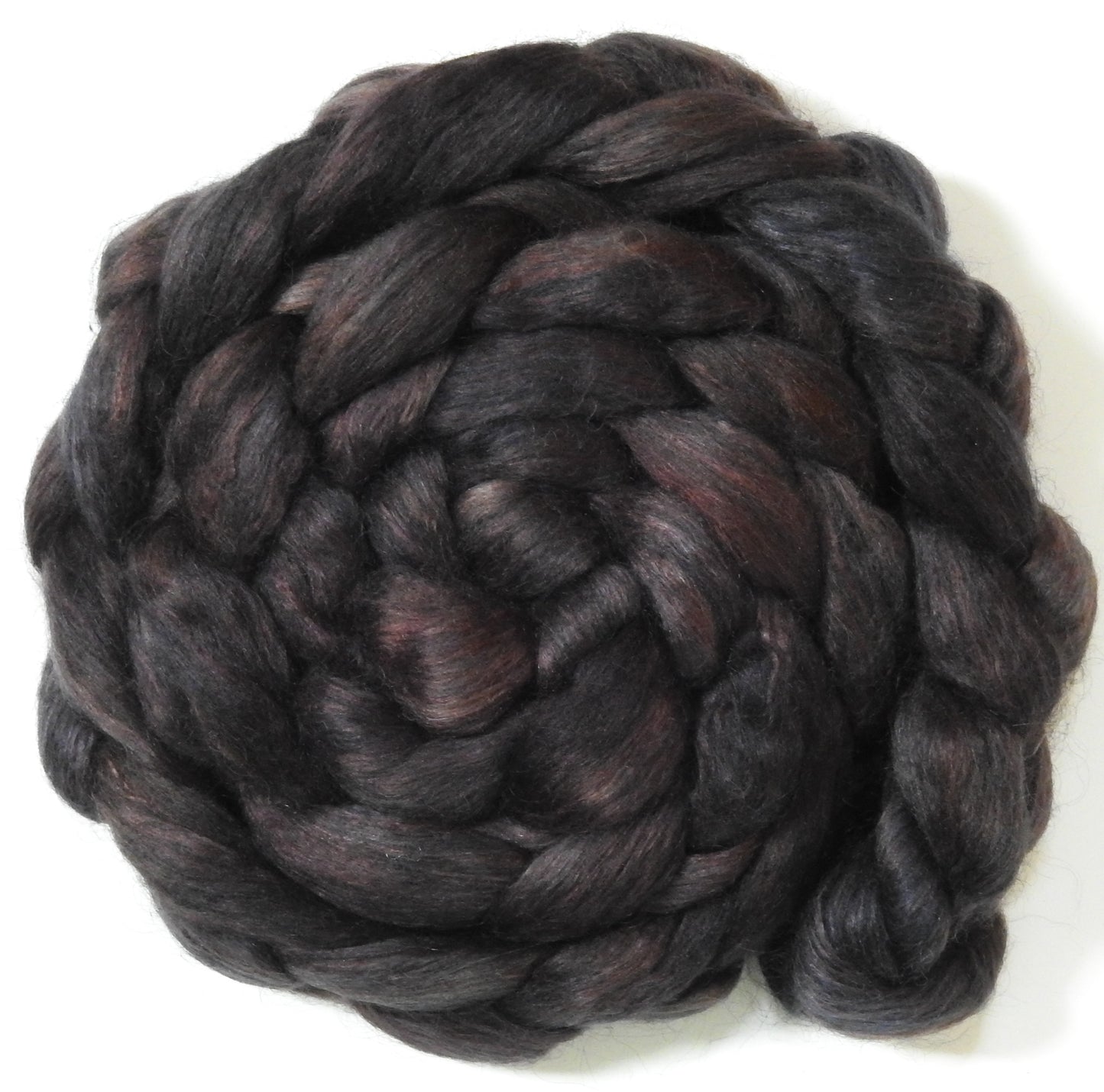 Gargoyle (5.7 oz) - Batt in a Braid #52- Wensleydale/ Mulberry silk/ Polwarth (60/25/15)