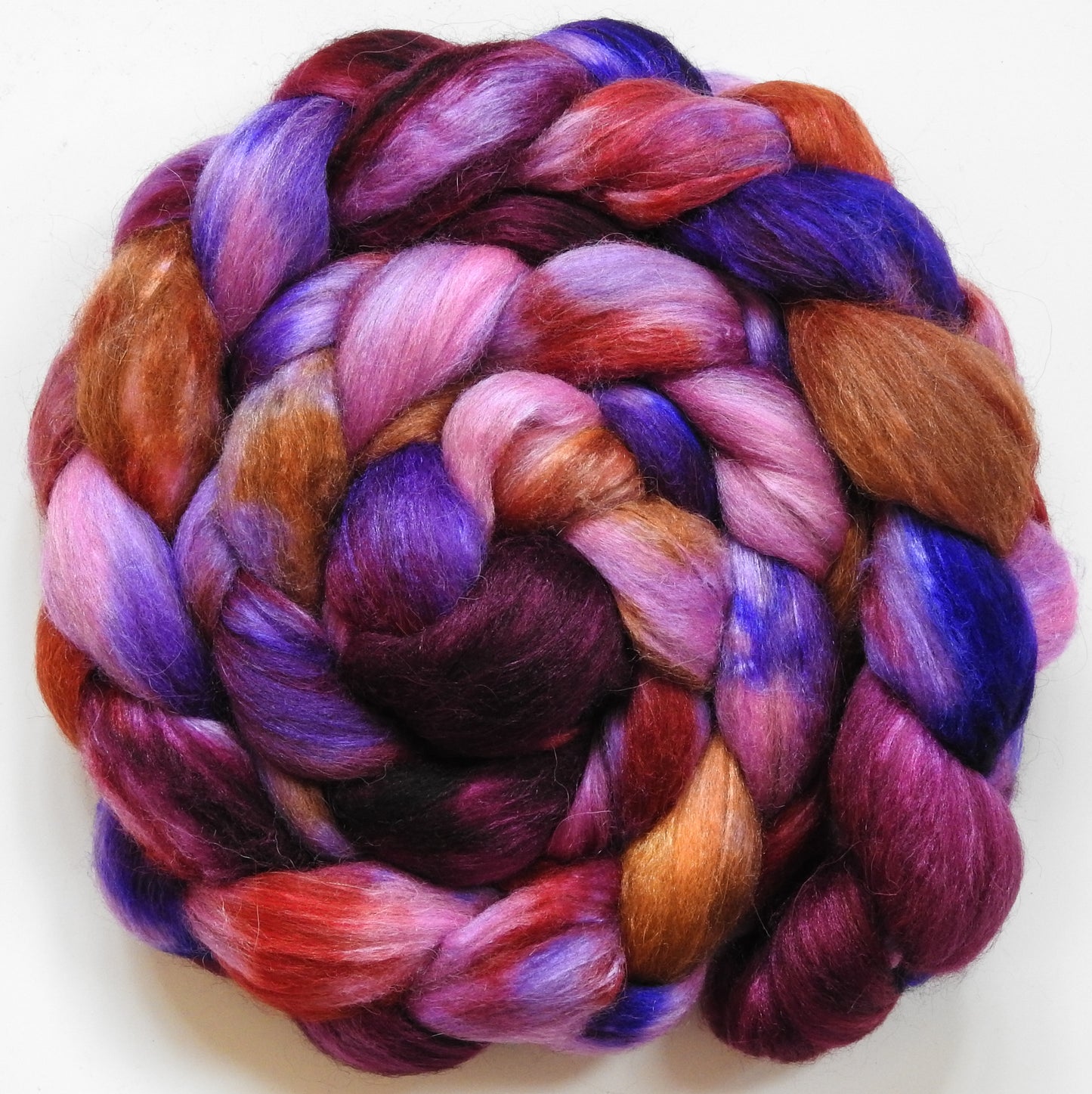 March Madness (5.5 oz) - Batt in a Braid #6 - 1/3 Grey Baby Alpaca/1/3 Polwarth/ 1/3 Tussah Silk
