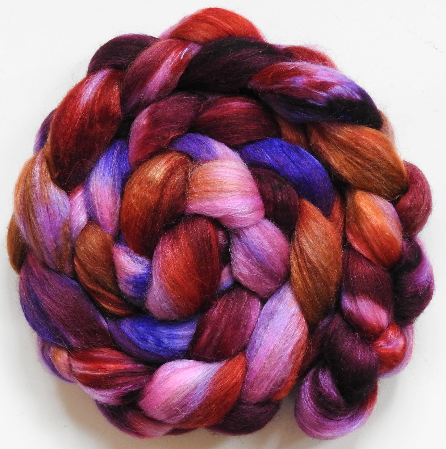 March Madness (5.5 oz) - Batt in a Braid #6 - 1/3 Grey Baby Alpaca/1/3 Polwarth/ 1/3 Tussah Silk