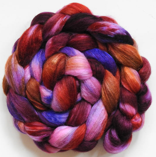 March Madness (5.5 oz) - Batt in a Braid #6 - 1/3 Grey Baby Alpaca/1/3 Polwarth/ 1/3 Tussah Silk