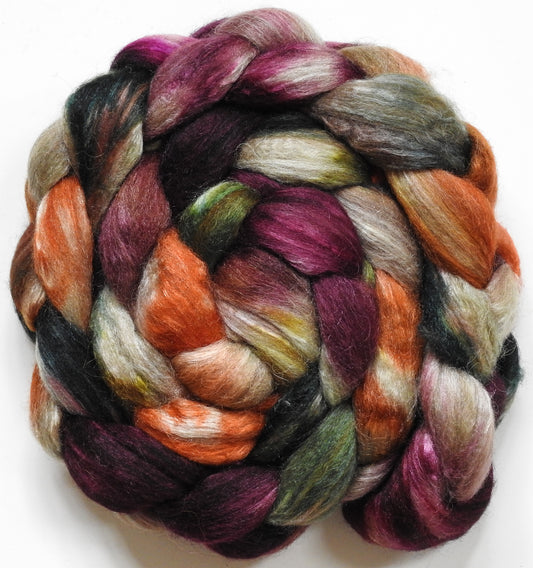 Leatherbound (5.6 oz) - Batt in a Braid #6 - 1/3 Grey Baby Alpaca/1/3 Polwarth/ 1/3 Tussah Silk