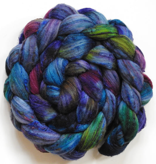 Navigator (5.6 oz) - Batt in a Braid #65 - Rambouillet/ Cormo / Sari  silk/ Tussah silk (40/25/25/10)