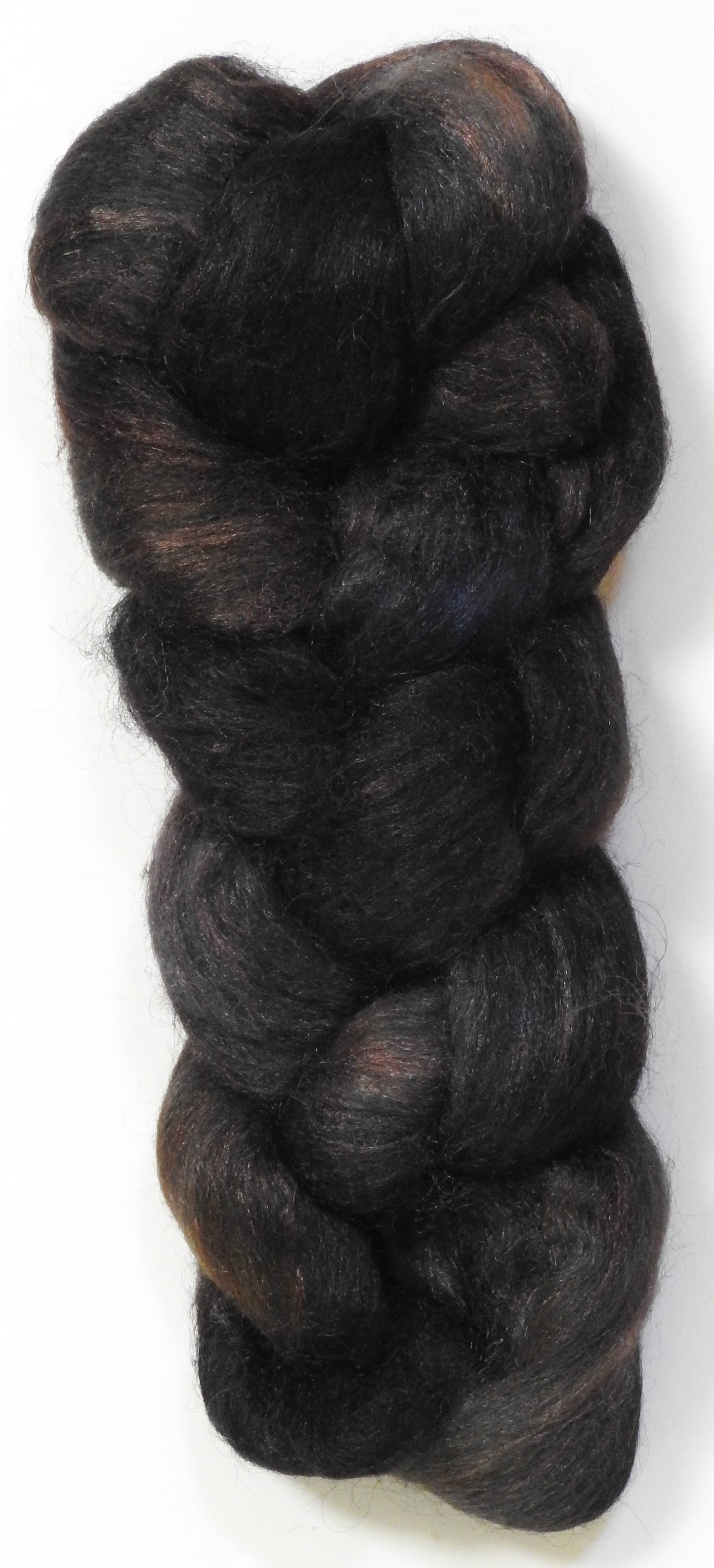 Gargoyle -Batt in a Braid #10- Merino/ Silk/Kid Mohair /Corriedale(25/25/25/25)