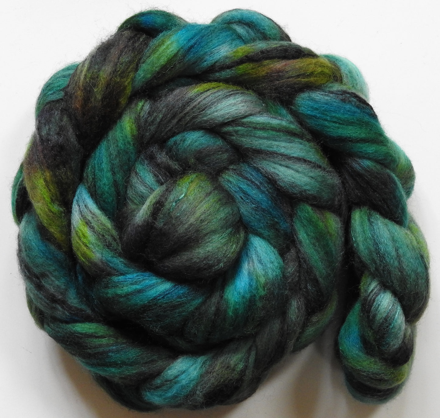 Scuba Diving (5.7 oz) - Batt in a Braid #68 - Lt. Grey Shetland/ Falkland Merino / Black tussah silk (45/30/25)