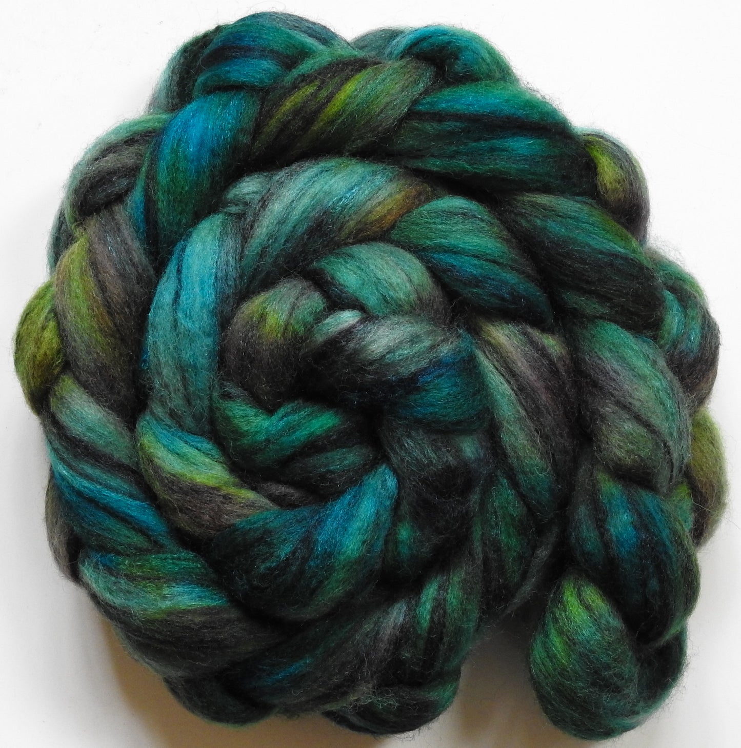 Scuba Diving (5.7 oz) - Batt in a Braid #68 - Lt. Grey Shetland/ Falkland Merino / Black tussah silk (45/30/25)
