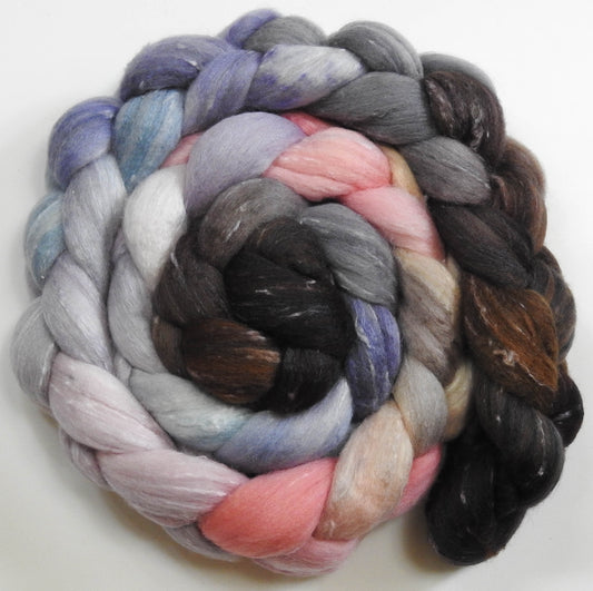 Coastline (5.6 oz)- Batt in a Braid #49- Polwarth/Silk/ Tweed (50/25/25)