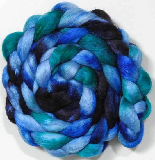 Waterlogged (5.9 oz) -Batt in a Braid #10- Superfine Merino/ Silk/Kid Mohair /Corriedale(25/25/25/25)