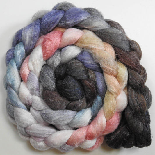 Coastline (5.6 oz) - Batt in a Braid #29 - Rambouillet / Tussah / Flax (40/40/20)