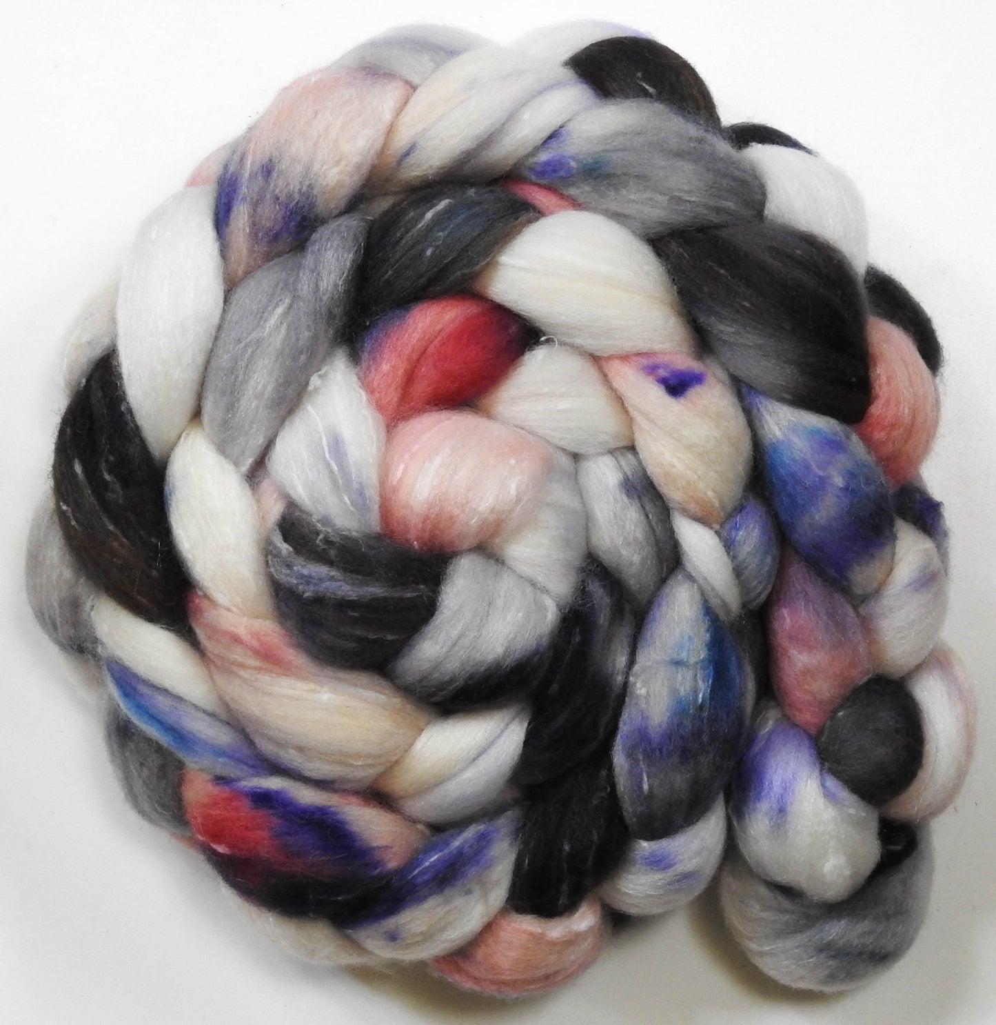 Buzzkill (5.7 oz)- Batt in a Braid #49- Polwarth/Silk/ Tweed (50/25/25)