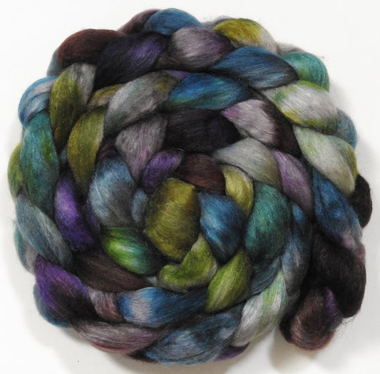 Smokescreen (5.8 oz) -Batt in a Braid #10- Superfine Merino/ Silk/Kid Mohair /Corriedale(25/25/25/25)