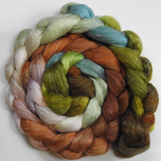 Vintage Bordeaux (5.6 oz) - Batt in a Braid #29 - Rambouillet / Tussah / Flax (40/40/20)