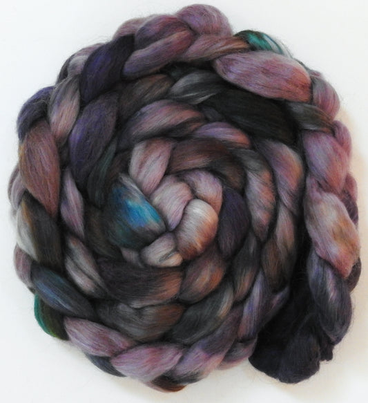 Lepidolite (5.6 oz) - Batt in a Braid #52- Wensleydale/ Mulberry silk/ Polwarth (60/25/15)