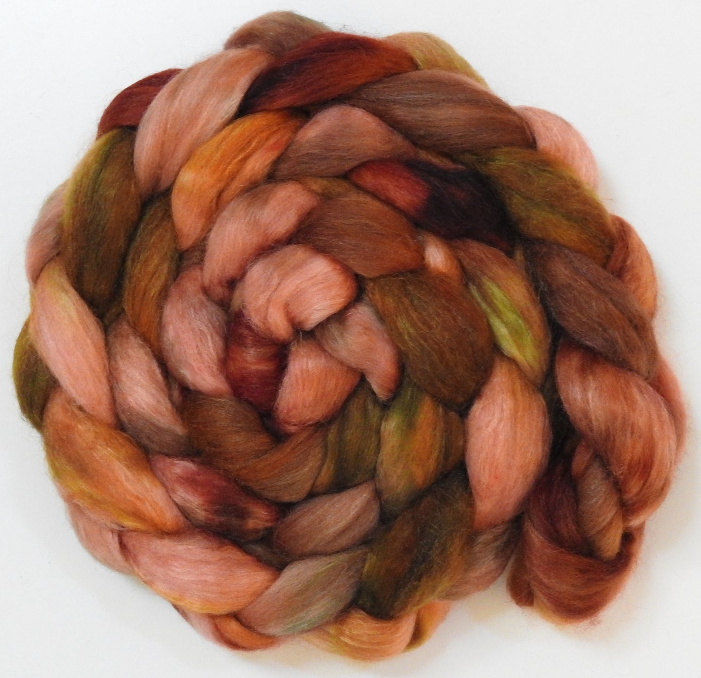 Feldspar (5.7 oz) -Batt in a Braid #10- Superfine Merino/ Silk/Kid Mohair /Corriedale(25/25/25/25)