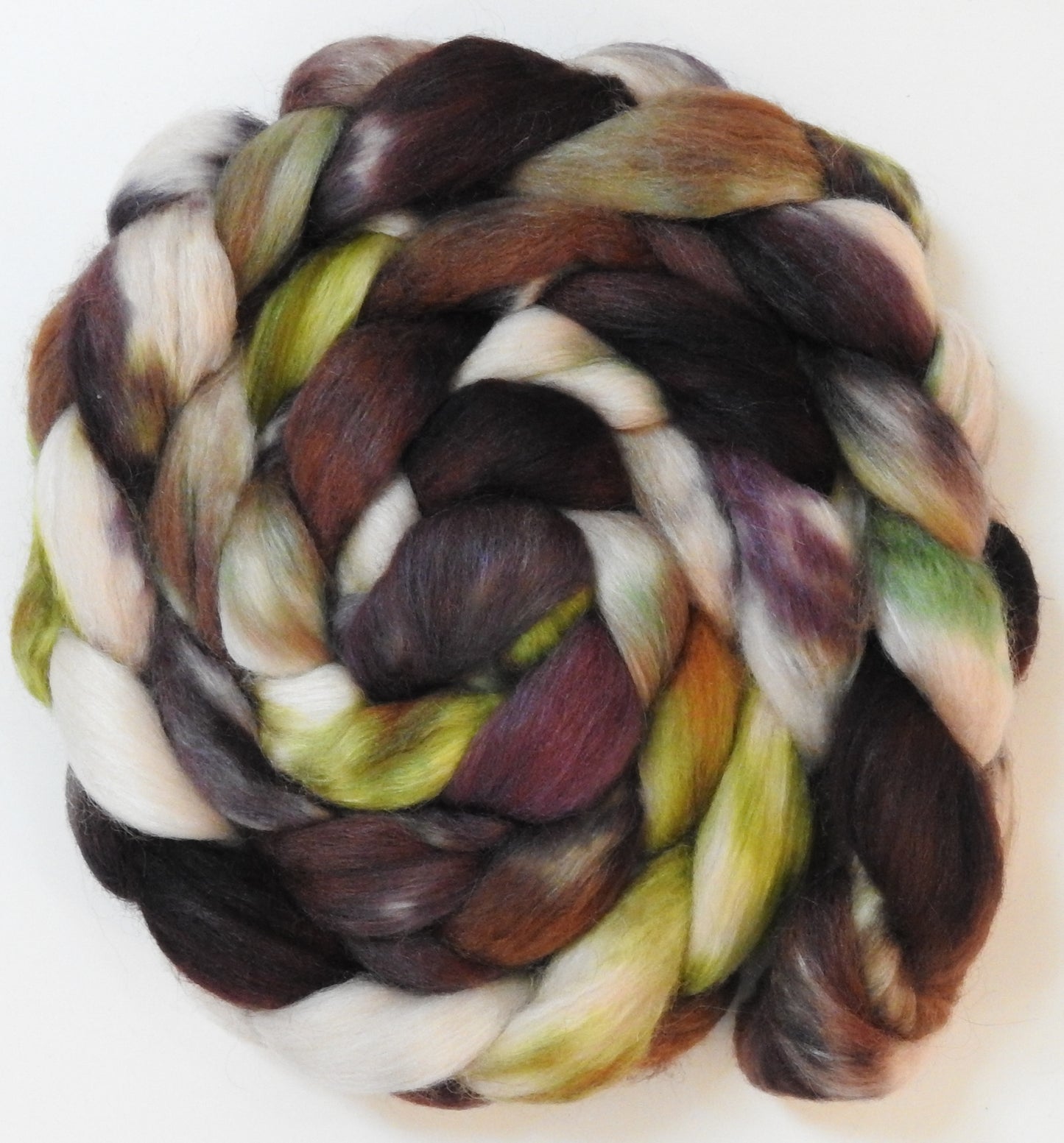 Travertine (5.8 oz) -Batt in a Braid #10- Superfine Merino/ Silk/Kid Mohair /Corriedale(25/25/25/25)