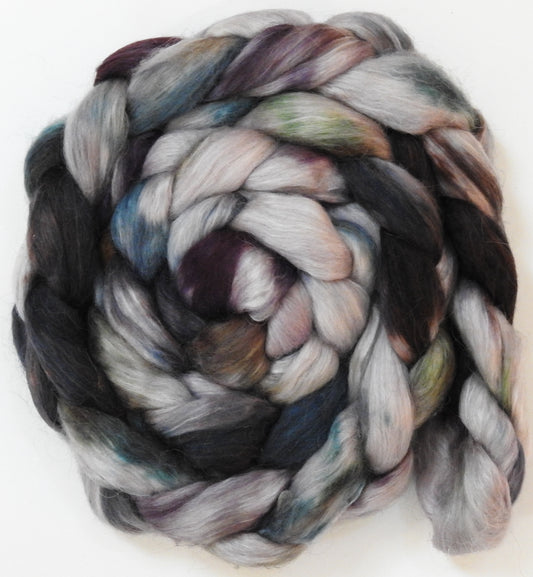 Kyanite (5.6 oz) - Batt in a Braid #52- Wensleydale/ Mulberry silk/ Polwarth (60/25/15)