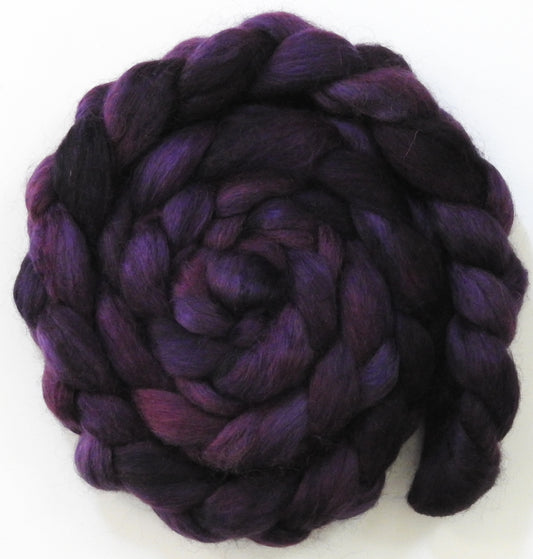 Elderberry (5.6 oz) - Batt in a Braid #52- Wensleydale/ Mulberry silk/ Polwarth (60/25/15)