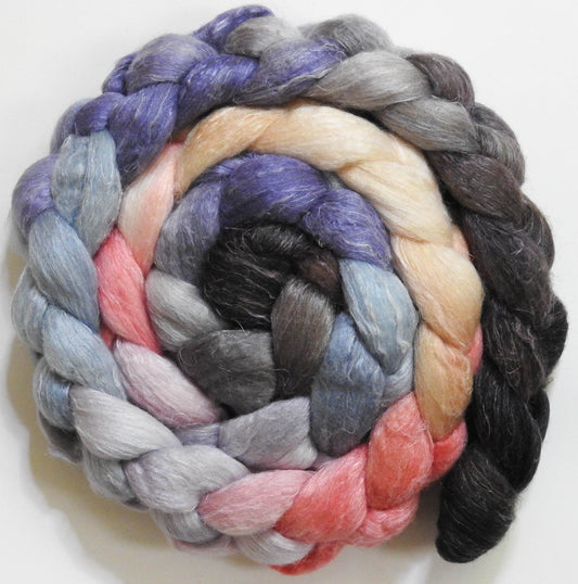 Coastline (5.7 oz) - Batt in a Braid #29 - Rambouillet / Tussah / Flax (40/40/20)