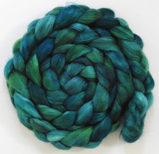 Neptune (5.8 oz) - Batt in a Braid #52- Wensleydale/ Mulberry silk/ Polwarth (60/25/15)