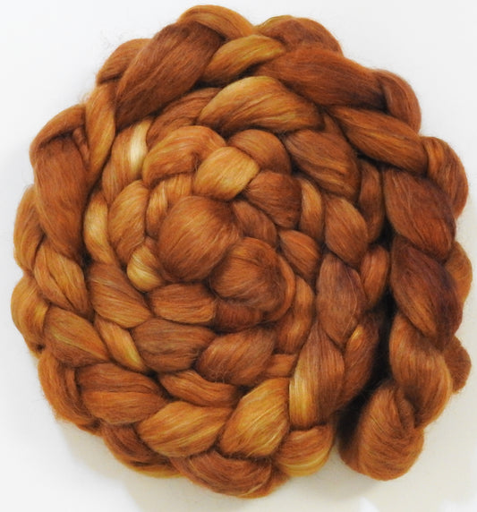 Butterscotch (5.7 oz) - Batt in a Braid #52- Wensleydale/ Mulberry silk/ Polwarth (60/25/15)