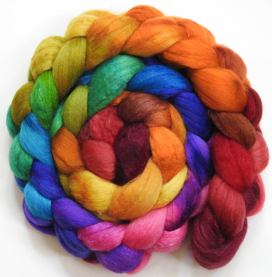 End of the Rainbow (5.7 oz) - Batt in a Braid #62 (Polwarth/ CASHMERE/ silk -50/25/25)