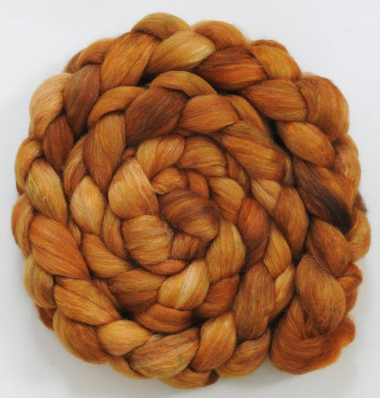 Butterscotch (5.8 oz) -Batt in a Braid #10- Superfine Merino/ Silk/Kid Mohair /Corriedale(25/25/25/25)