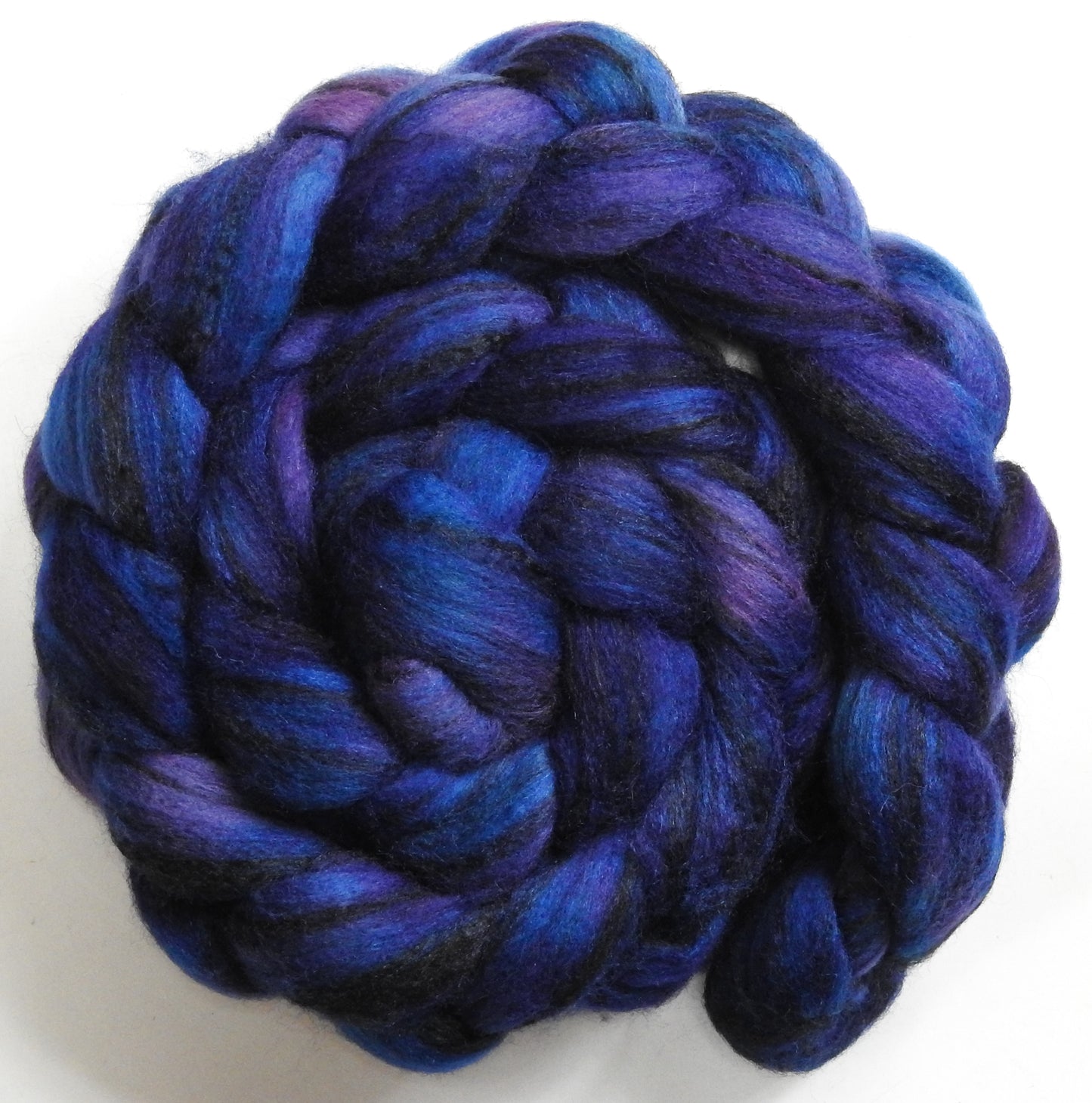 Andromeda (6.1 oz) - Batt in a Braid #68 - Lt. Grey Shetland/ Falkland Merino / Black tussah silk (45/30/25)