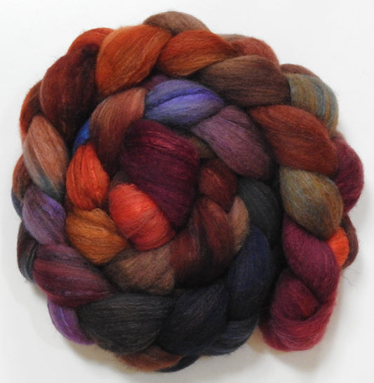 Gnomes (5.6 oz) - Batt in a Braid #27 - Lt. Grey Shetland/ Falkland Merino / tussah silk (50/25/25)