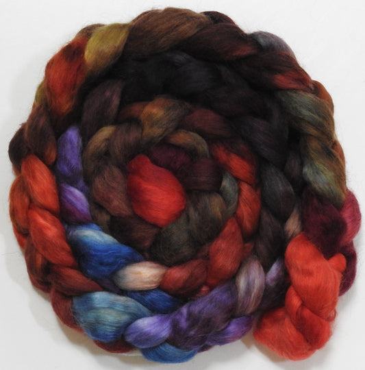 Gnomes (5.7 oz) - Batt in a Braid #52- Wensleydale/ Mulberry silk/ Polwarth (60/25/15)