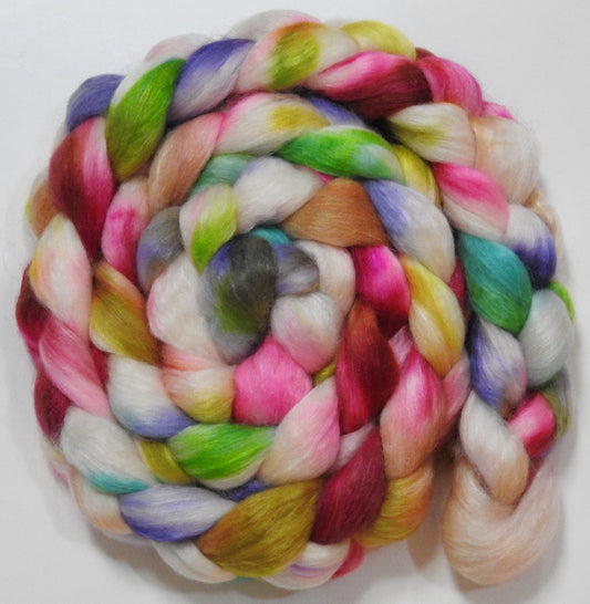 Suncatcher (5.8 oz) -Batt in a Braid #10- Superfine Merino/ Silk/Kid Mohair /Corriedale(25/25/25/25)