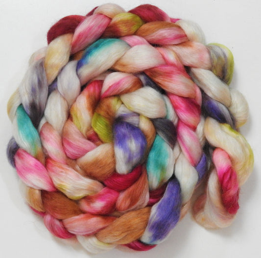 Suncatcher (5.7 oz) - Batt in a Braid #52- Wensleydale/ Mulberry silk/ Polwarth (60/25/15)