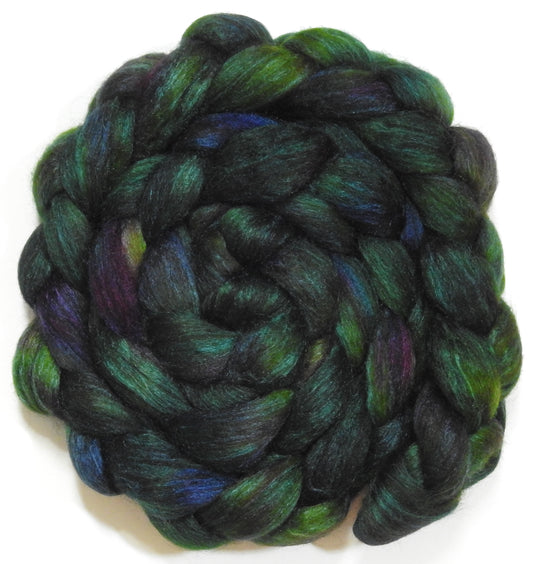 Whispering Pines (5.9 oz) -Batt in a Braid #10- Superfine Merino/ Silk/Kid Mohair /Corriedale(25/25/25/25)