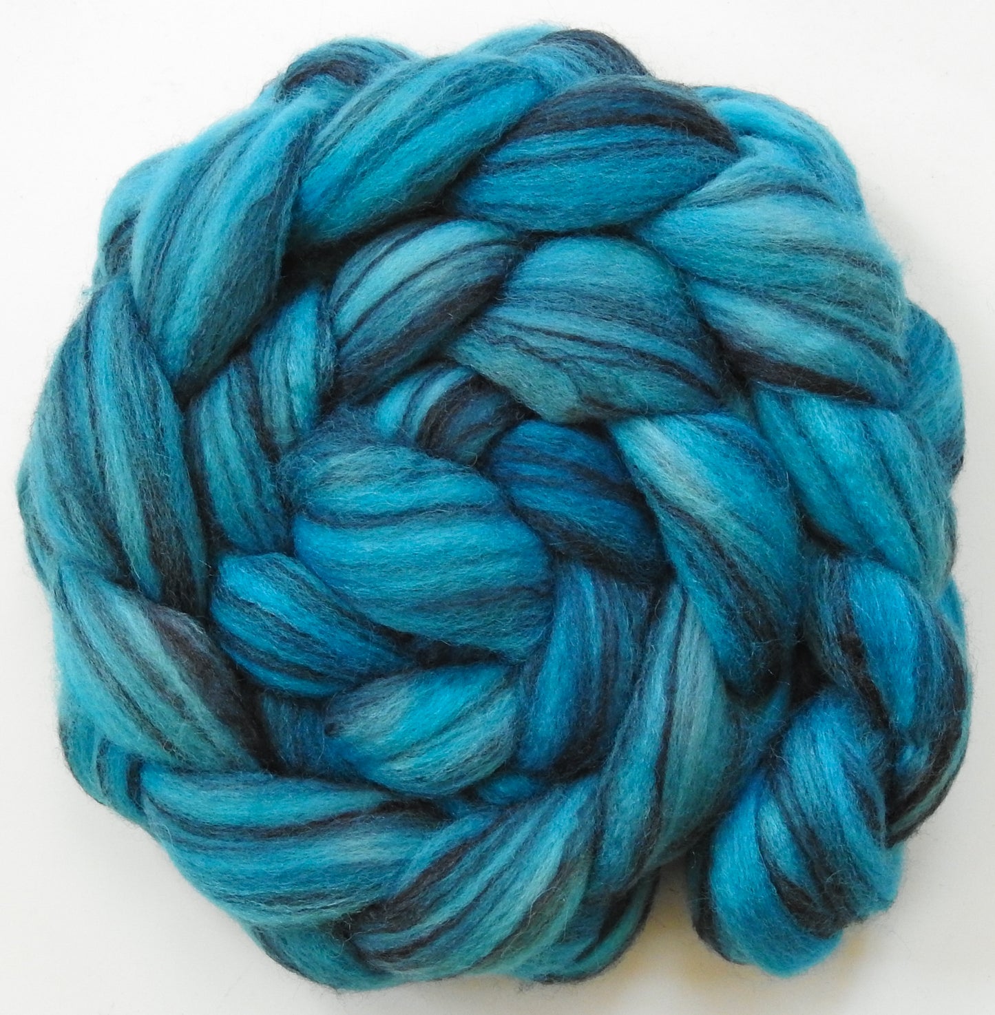 Jersey (5.6 oz) - Batt in a Braid #68 - Lt. Grey Shetland/ Falkland Merino / Black tussah silk (45/30/25)