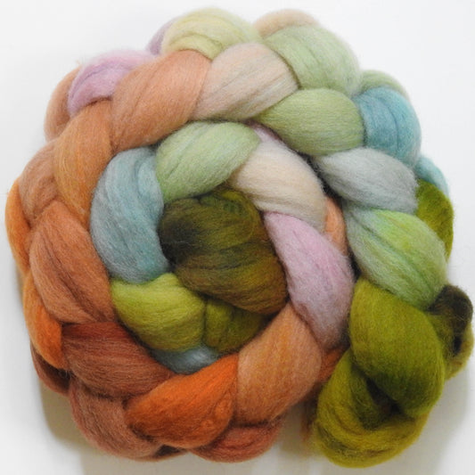 Vintage Bordeaux (5.9 oz)- Batt in a Braid #43 - Dorset/Cheviot/Kid Mohair (60/20/20)
